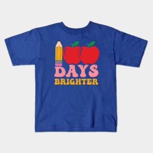 100 Days Brighter - Happy 100th Day Of School Kids T-Shirt